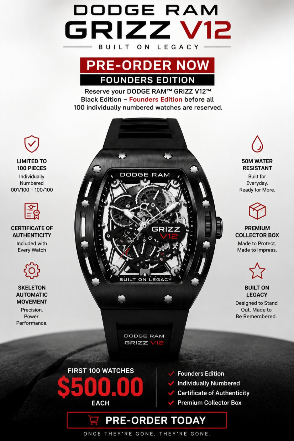 DODGE RAM™ GRIZZ V12™ Black Edition Pre- Order Now