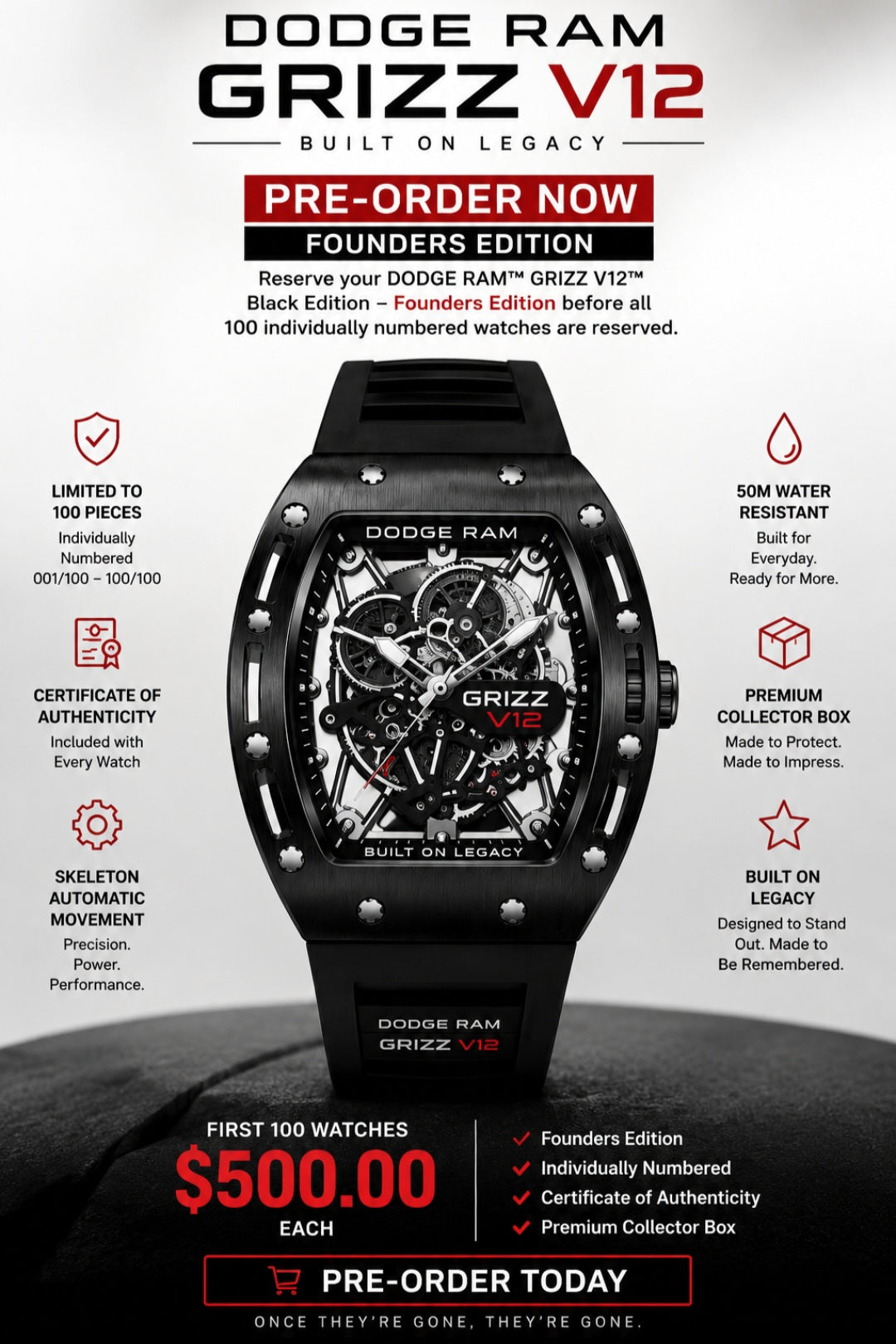 DODGE RAM™ GRIZZ V12™ Black Edition Pre- Order Now