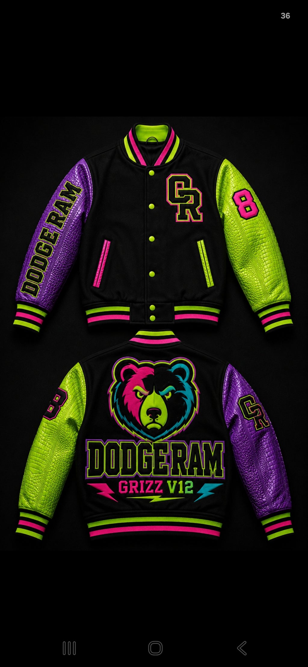 DODGE RAM™ GRIZZ V12™ Premium Varsity Jacket